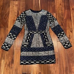 Endless Rose Blue Gold Sequin Mini Dress